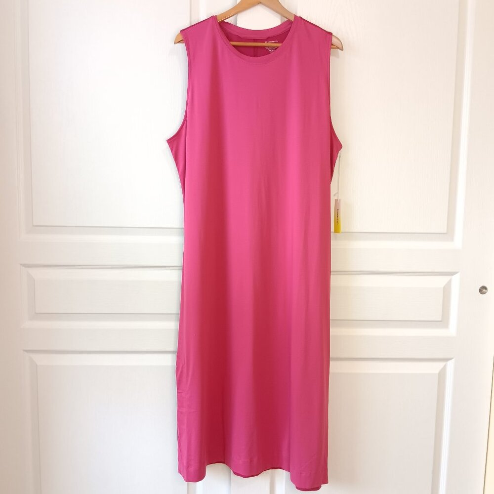 Summersalt Women's Pink Punch & Current Luxe Pima Midi Sleeveless Dress Size 1X